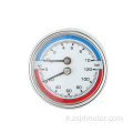 Vente chaude de bonne qualité 2.5 &quot;2 en 1 jauge thermo-manomètre de chauffage bimétallique